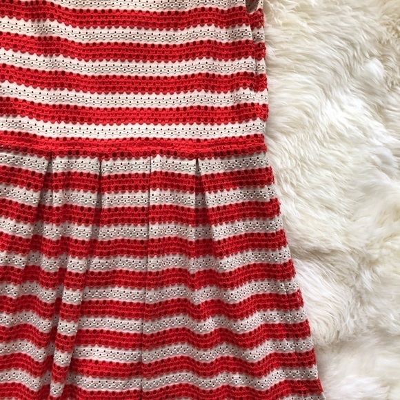 ELLE Striped Eyelet Fit & Flare Sleeveless Dress 2 - Picture 7 of 8